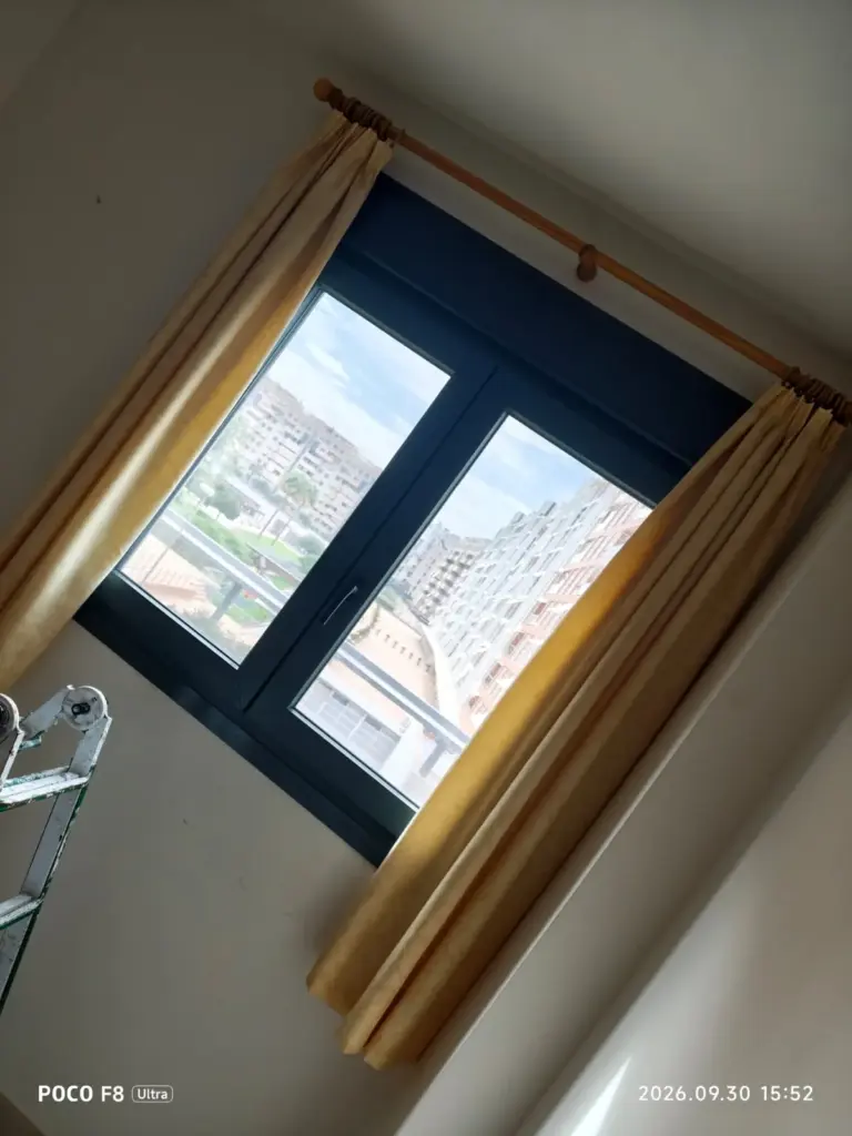 Interior view of the installed window in Playa de San Juan